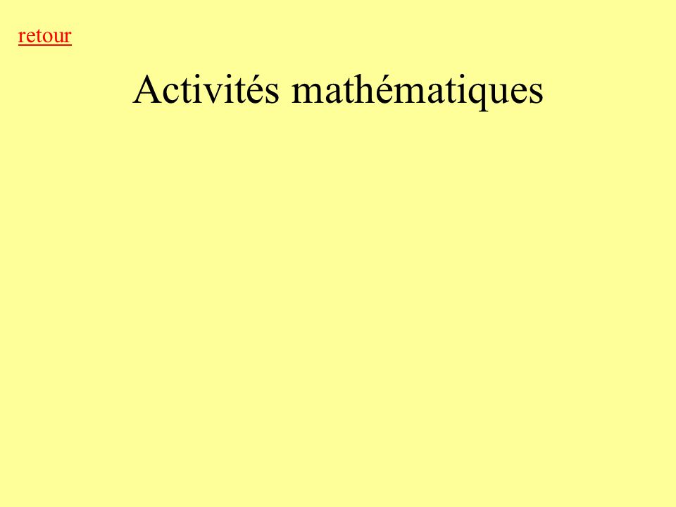 Activités mathématiques