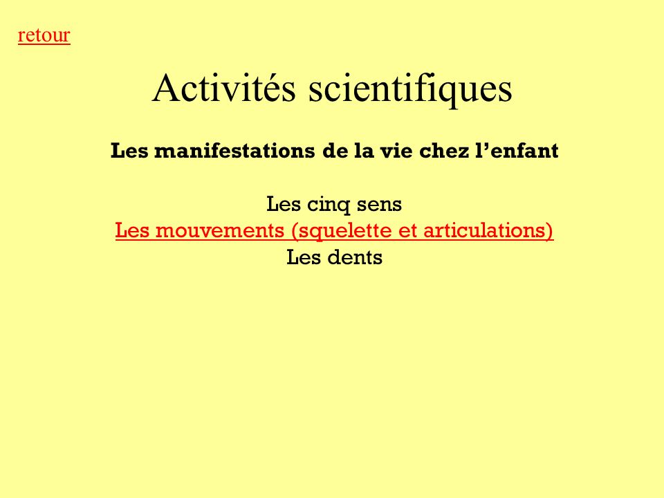 Activités scientifiques