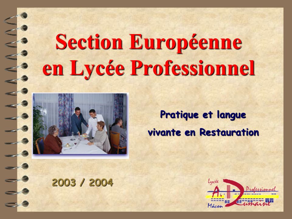 Section Européenne en Lycée Professionnel