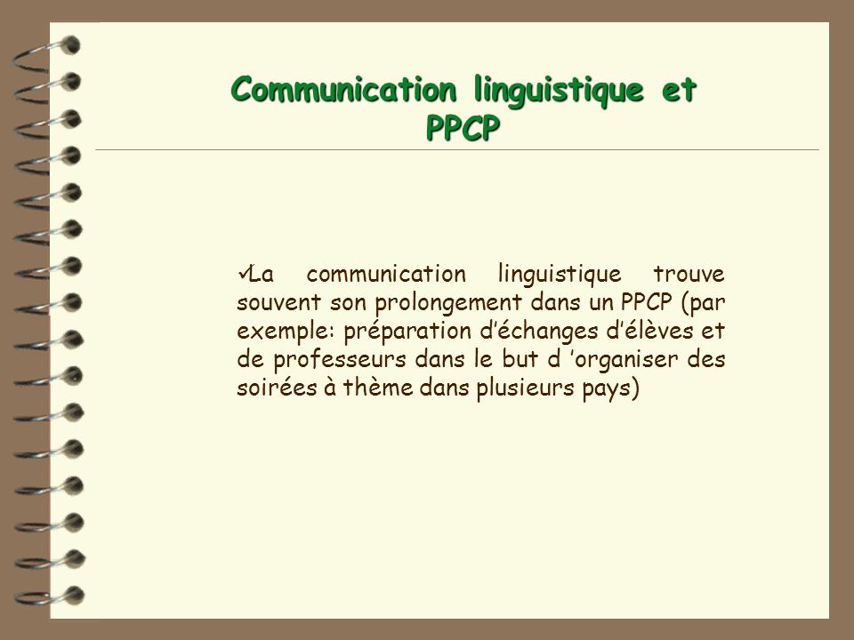 Communication linguistique et PPCP