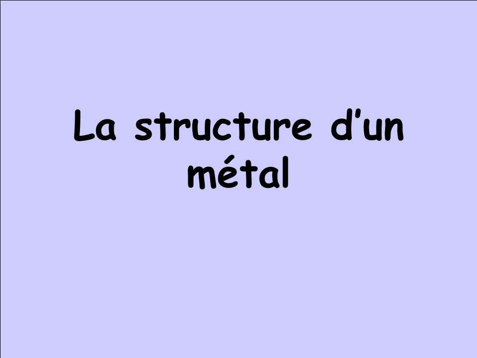 La structure d’un métal