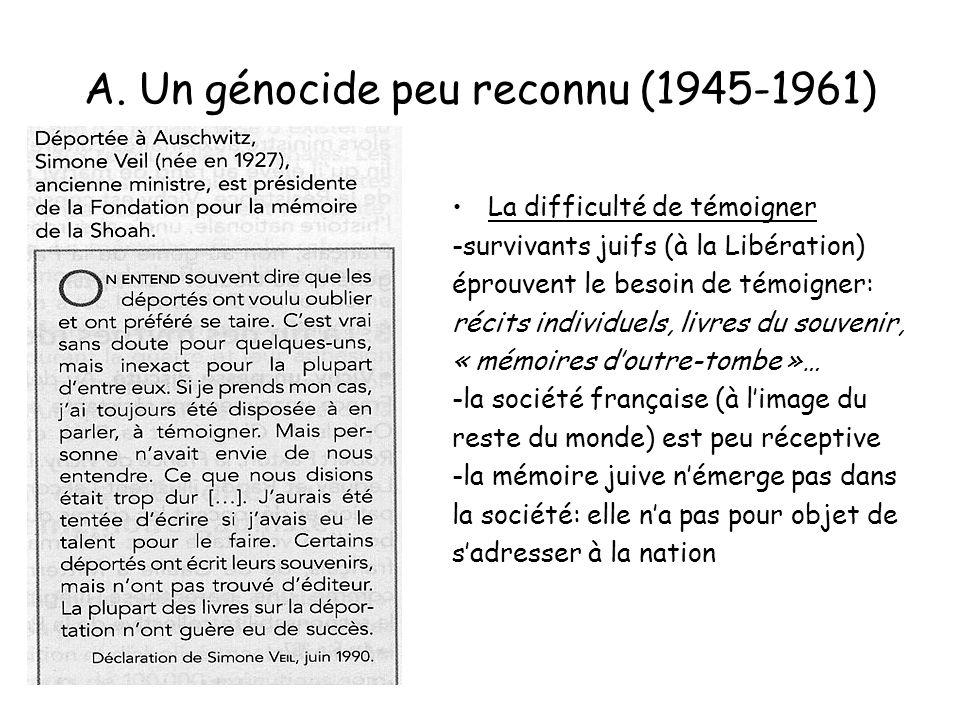 A. Un génocide peu reconnu ( )