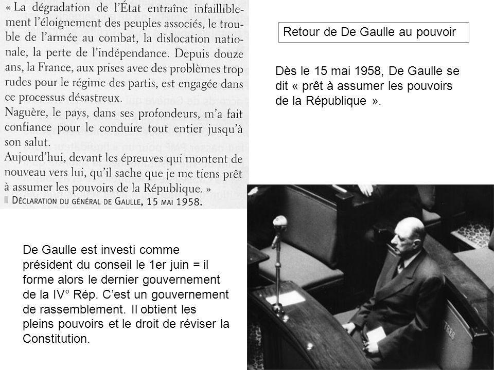Retour de De Gaulle au pouvoir