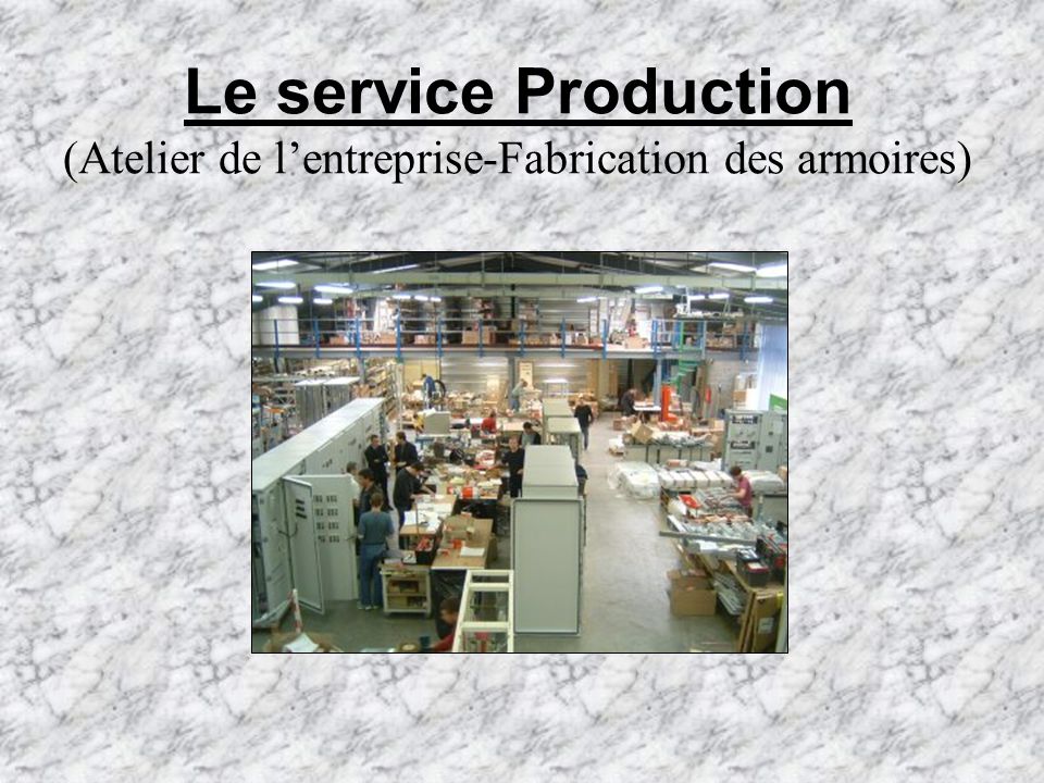 Le service Production (Atelier de l’entreprise-Fabrication des armoires)