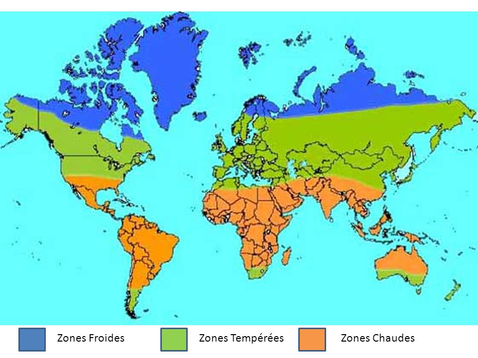 Zones Froides Zones Tempérées Zones Chaudes