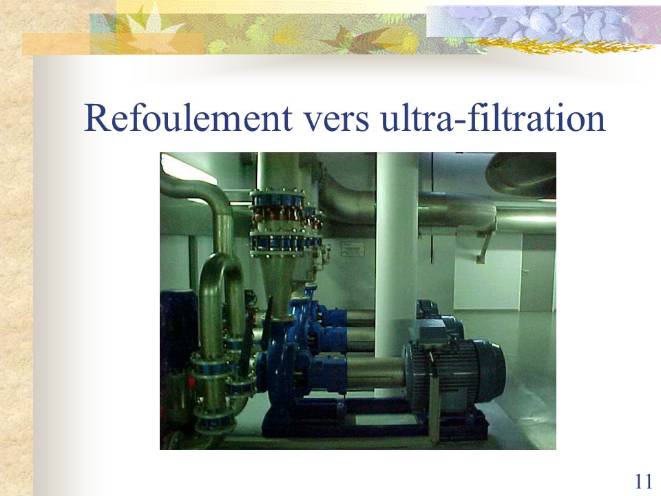 Refoulement vers ultra-filtration