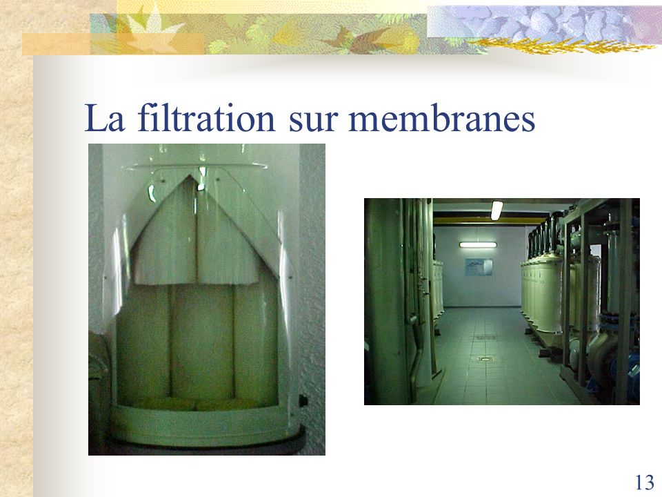 La filtration sur membranes