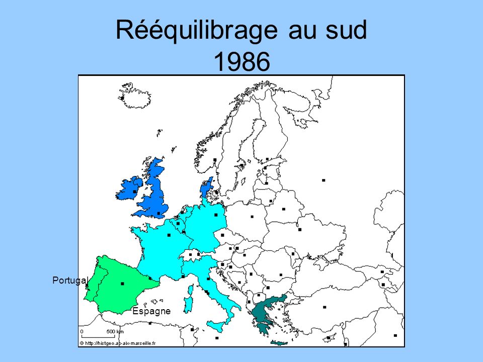 Rééquilibrage au sud 1986 Portugal Espagne