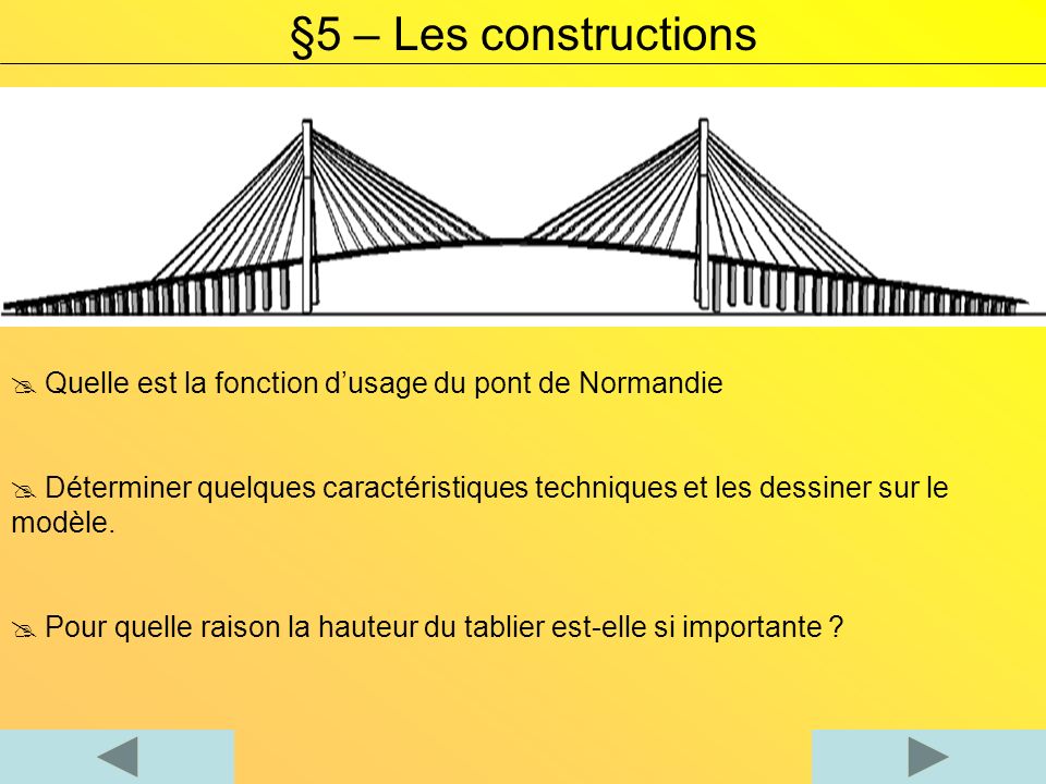 §5 – Les constructions Quelle est la fonction d’usage du pont de Normandie.