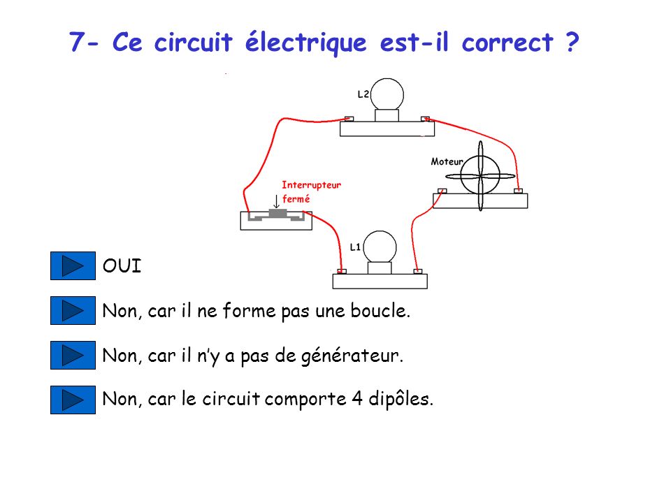 7- Ce circuit électrique est-il correct