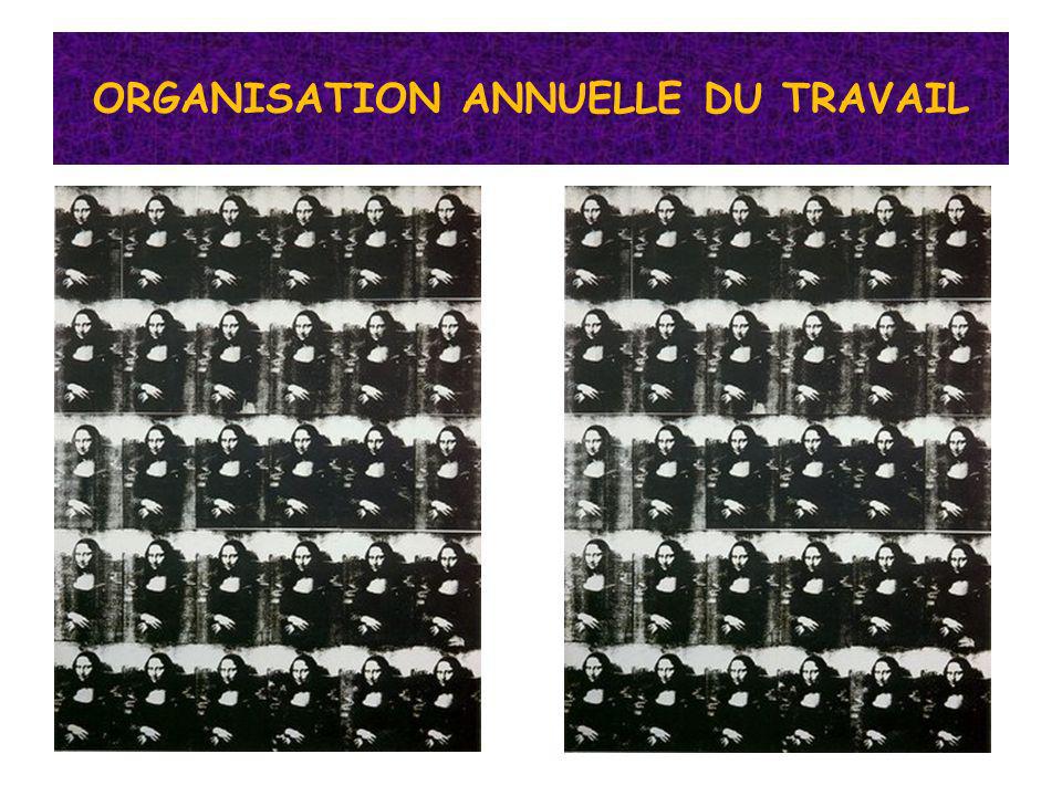 ORGANISATION ANNUELLE DU TRAVAIL