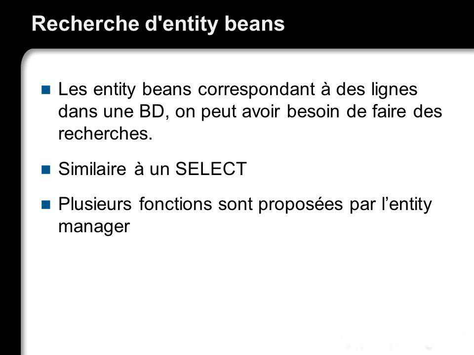 Recherche d entity beans