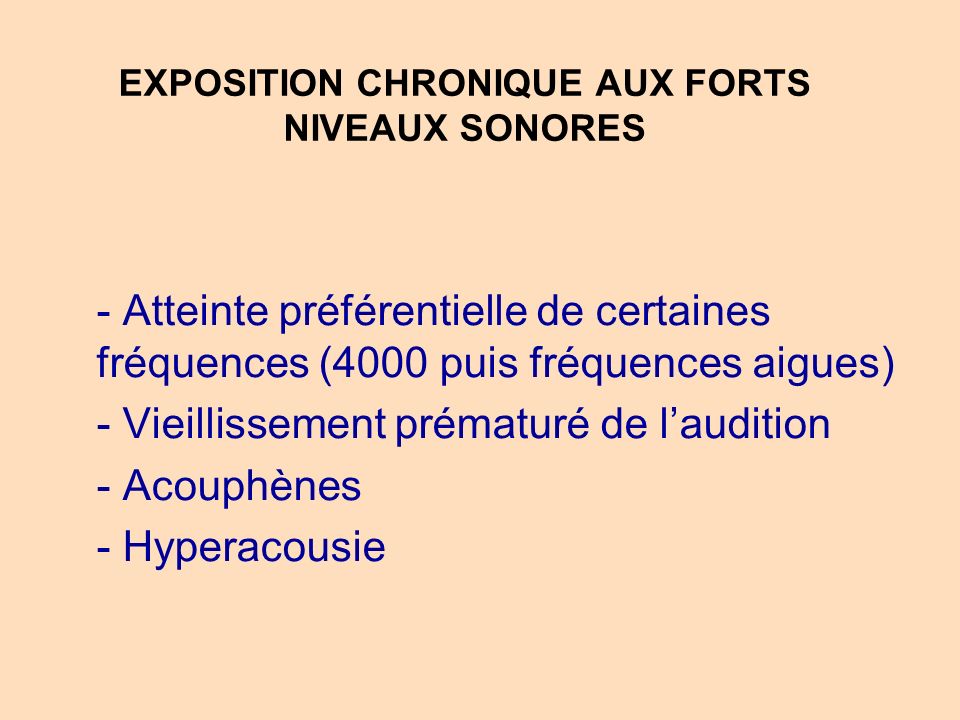 EXPOSITION CHRONIQUE AUX FORTS NIVEAUX SONORES