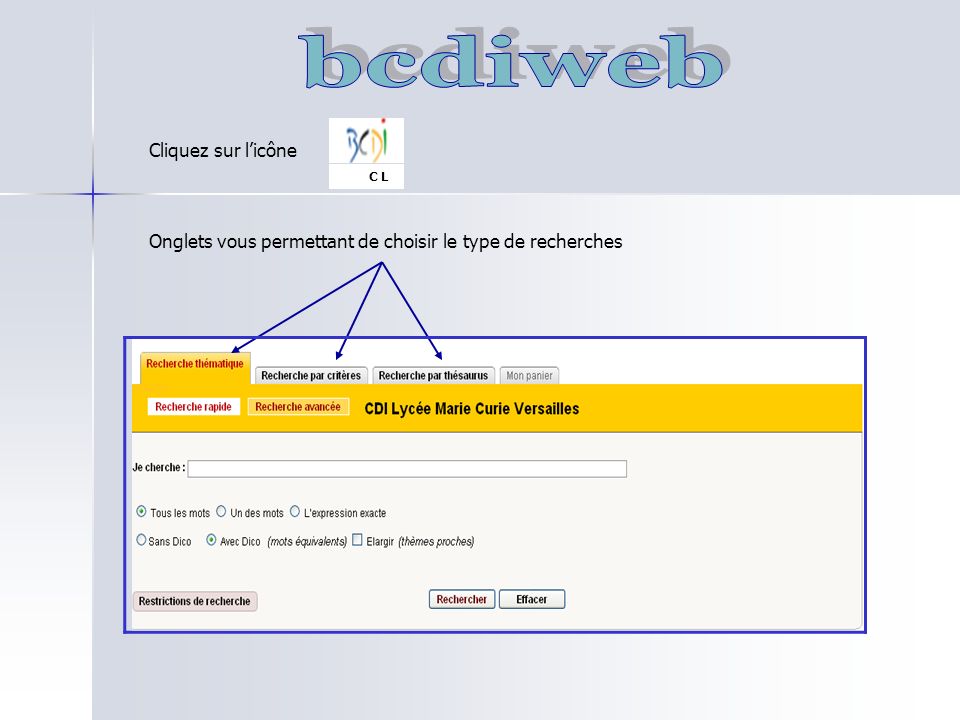 bcdiweb Cliquez sur l’icône