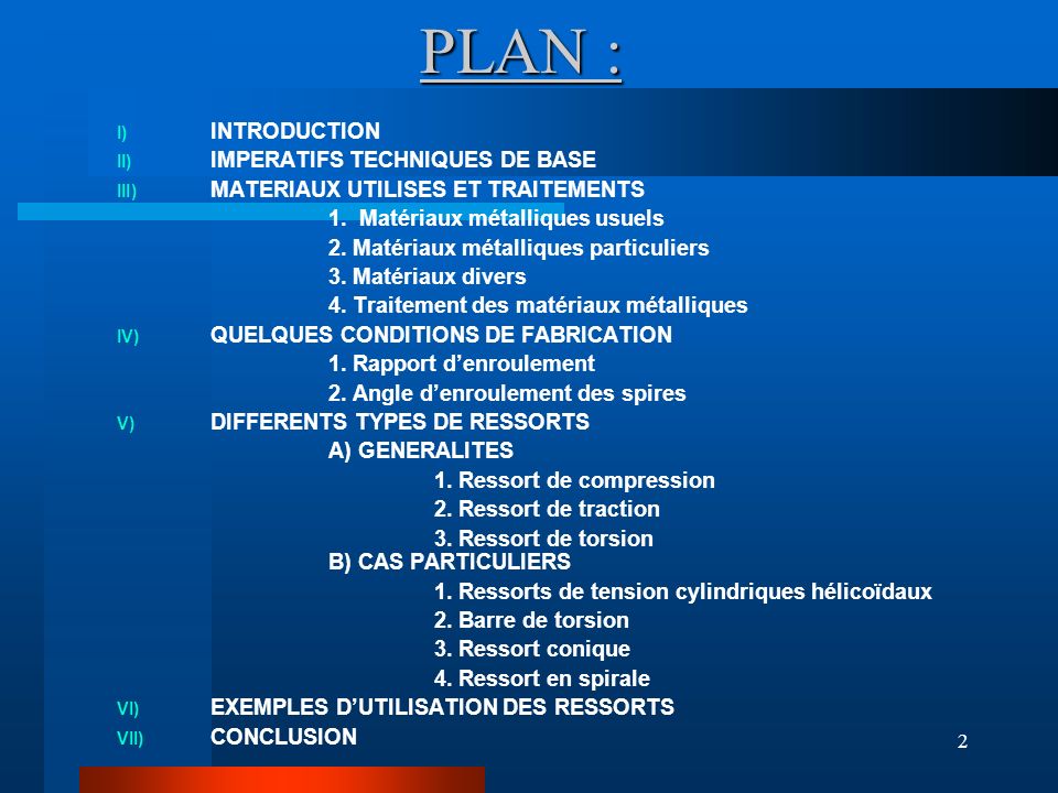 PLAN : INTRODUCTION IMPERATIFS TECHNIQUES DE BASE
