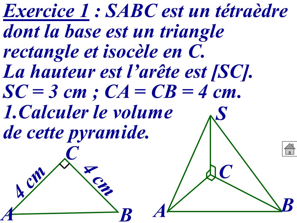Exercice 1 : SABC est un tétraèdre