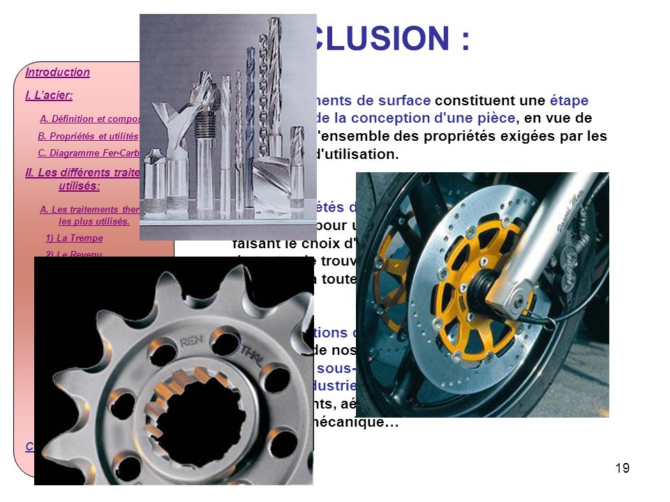CONCLUSION : Introduction. I. L’acier: A. Définition et composition. B. Propriétés et utilités. C. Diagramme Fer-Carbone.