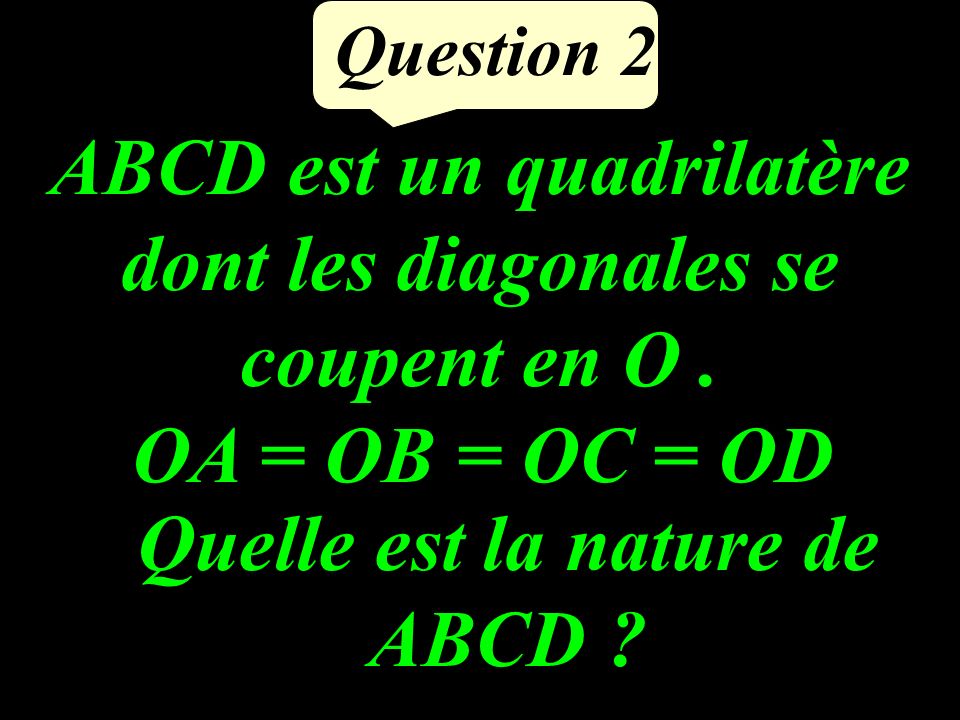 ABCD est un quadrilatère dont les diagonales se coupent en O .