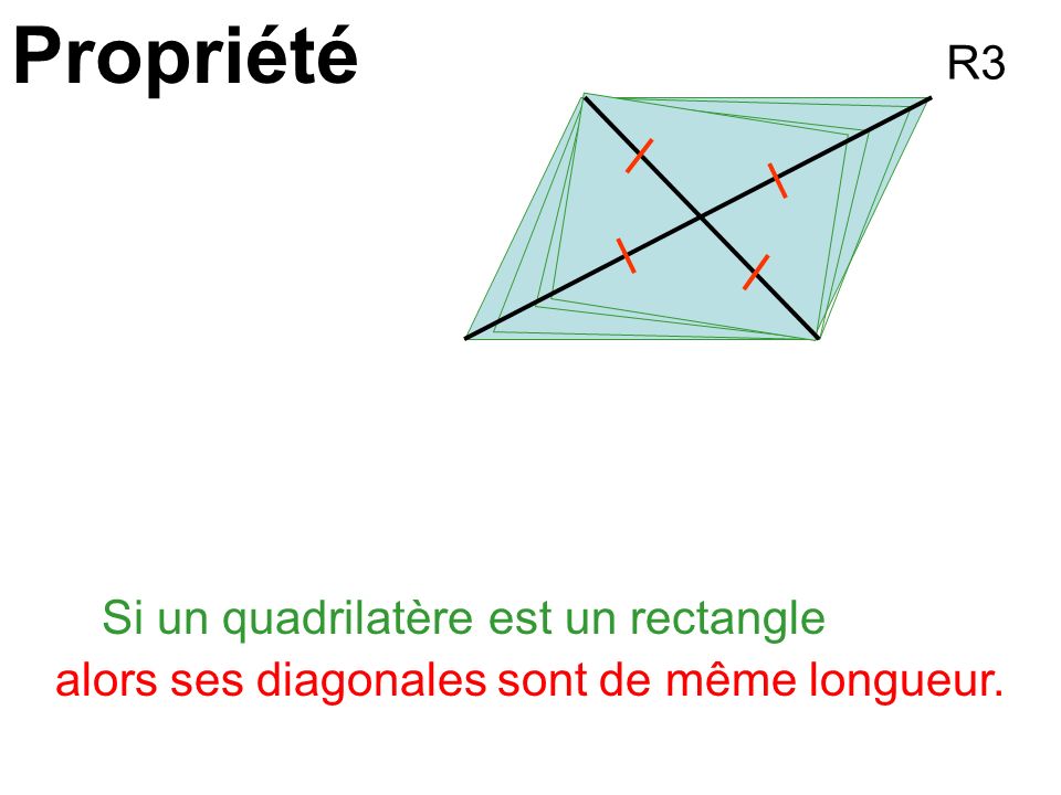Propriété R3 Si un quadrilatère est un rectangle