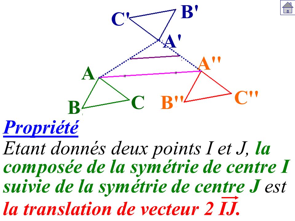 composée de la symétrie de centre I la translation de vecteur 2 IJ.