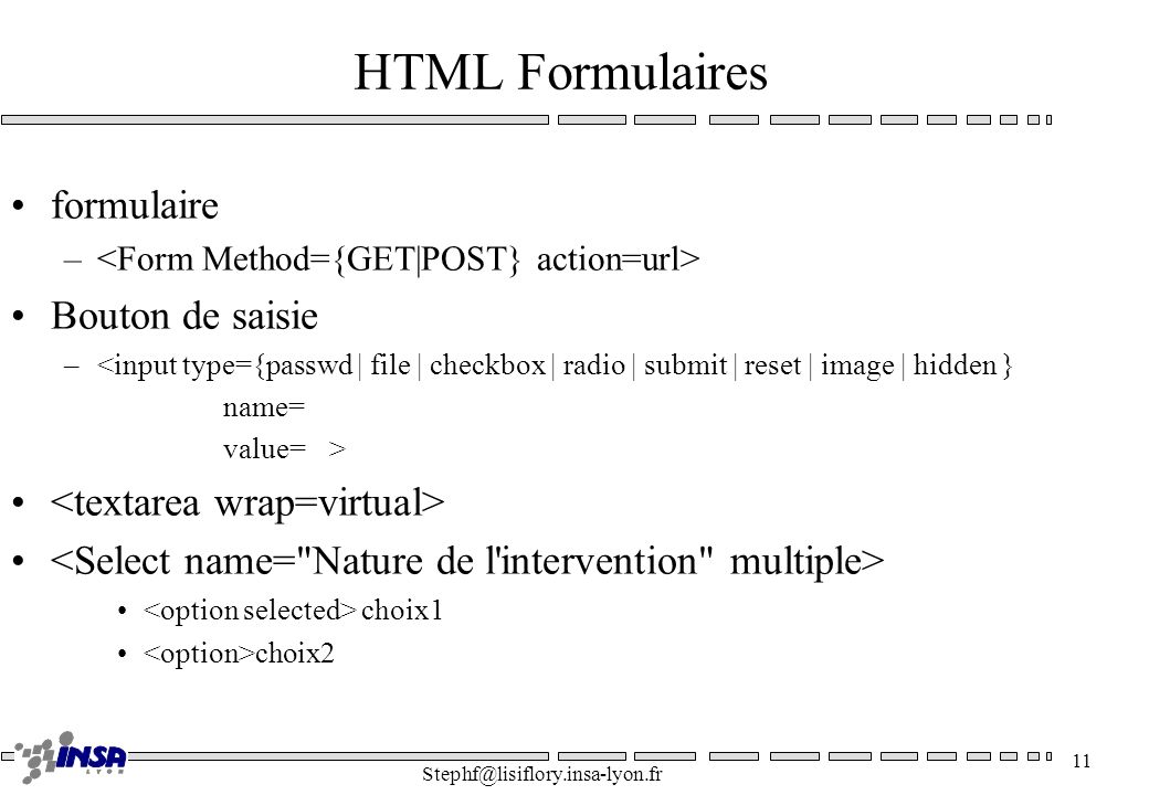 HTML Formulaires formulaire Bouton de saisie