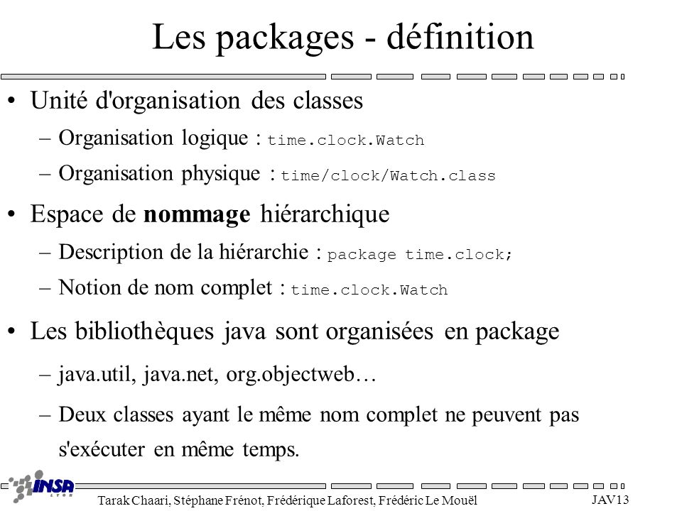 Les packages - définition