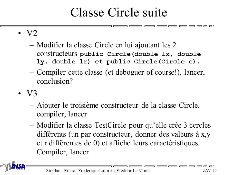 Classe Circle suite V2.