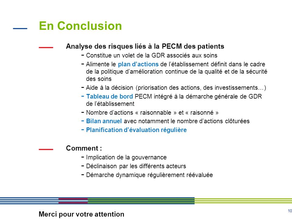 En Conclusion Analyse des risques liés à la PECM des patients