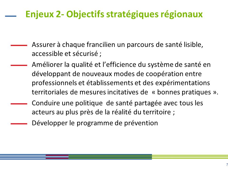 Enjeux 2- Objectifs stratégiques régionaux