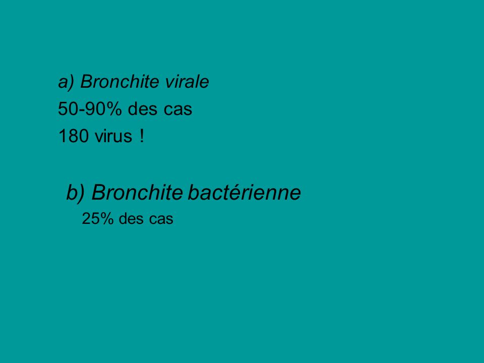 b) Bronchite bactérienne