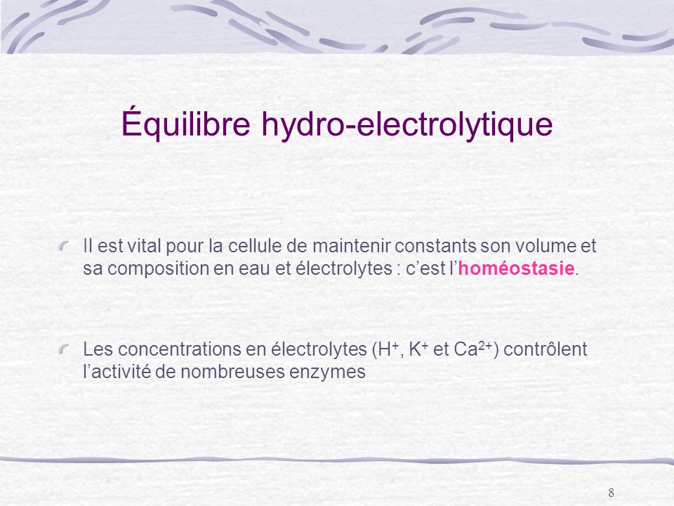 Équilibre hydro-electrolytique