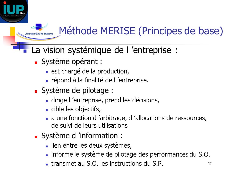Méthode MERISE (Principes de base)