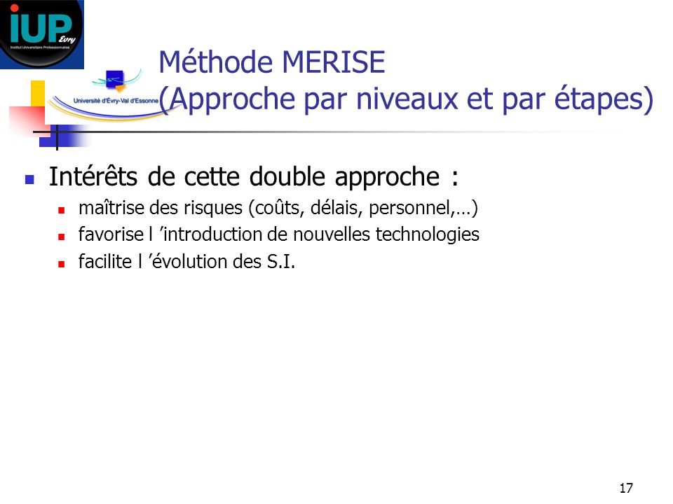 Méthode MERISE (Approche par niveaux et par étapes)
