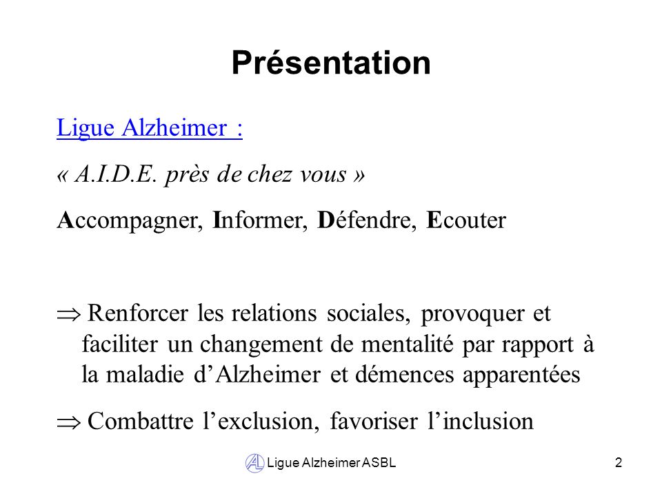 La communication - Ligue Alzheimer ASBL