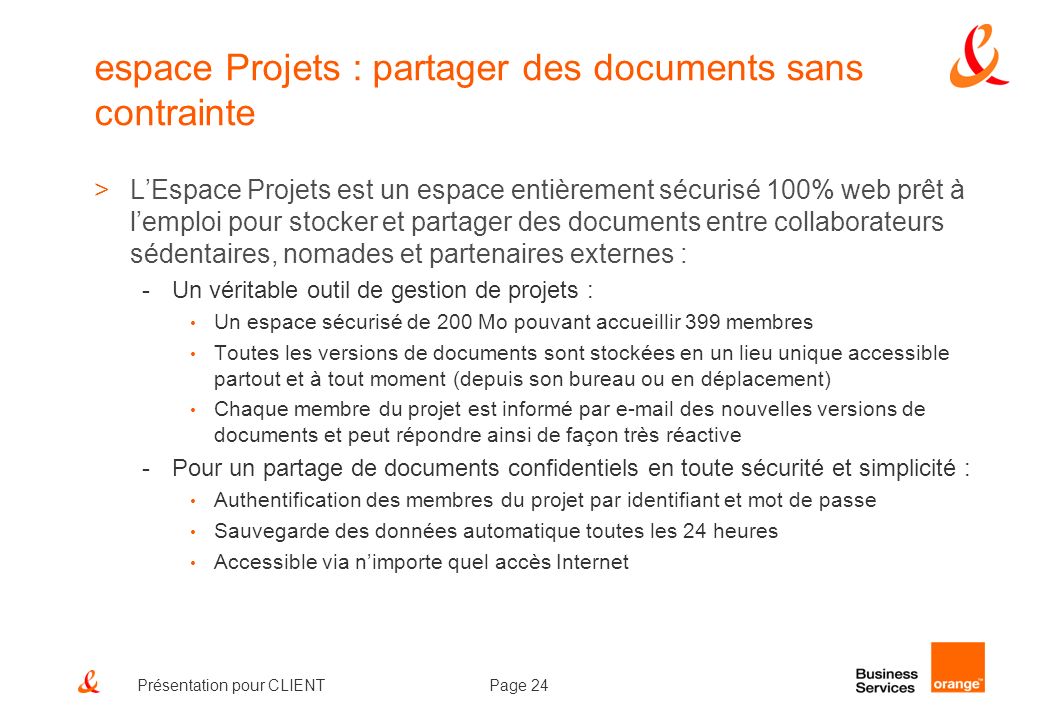 espace Projets : partager des documents sans contrainte