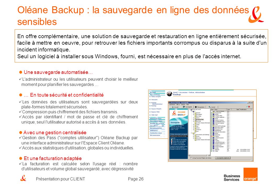 Oléane Backup : la sauvegarde en ligne des données sensibles