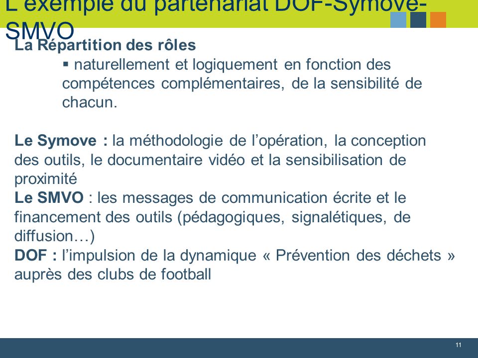 L’exemple du partenariat DOF-Symove-SMVO