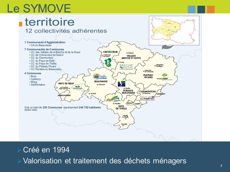 Le SYMOVE Créé en 1994 Valorisation et traitement des déchets ménagers c