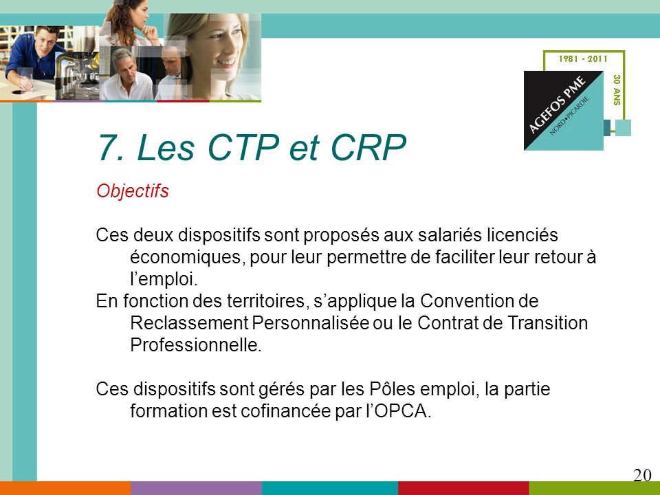 7. Les CTP et CRP Objectifs