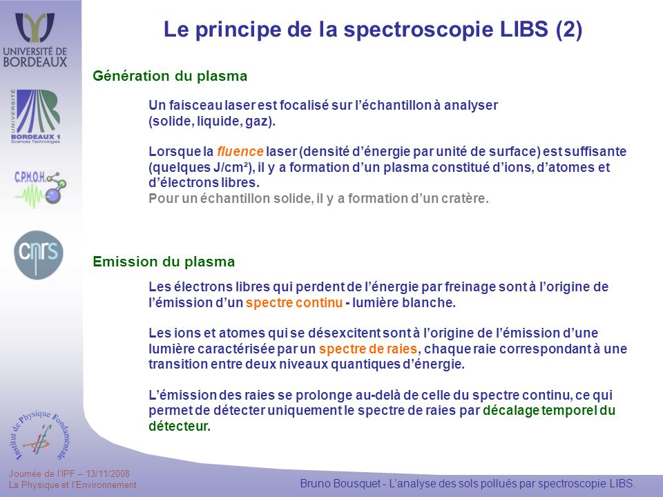 Bruno Bousquet - L’analyse des sols pollués par spectroscopie LIBS.