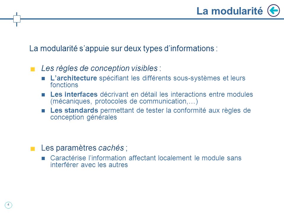 La modularité La modularité s’appuie sur deux types d’informations :