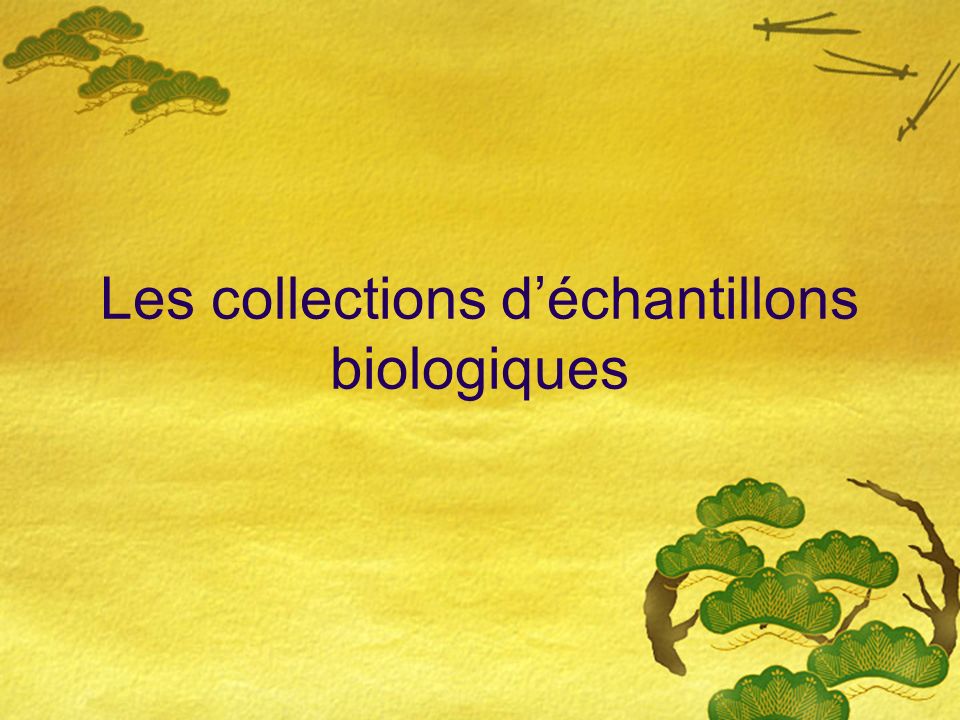 Les collections d’échantillons biologiques