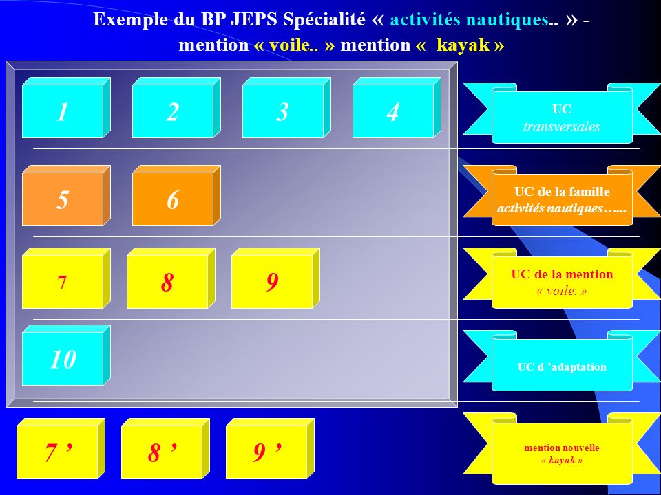 Exemple du BP JEPS Spécialité « activités nautiques