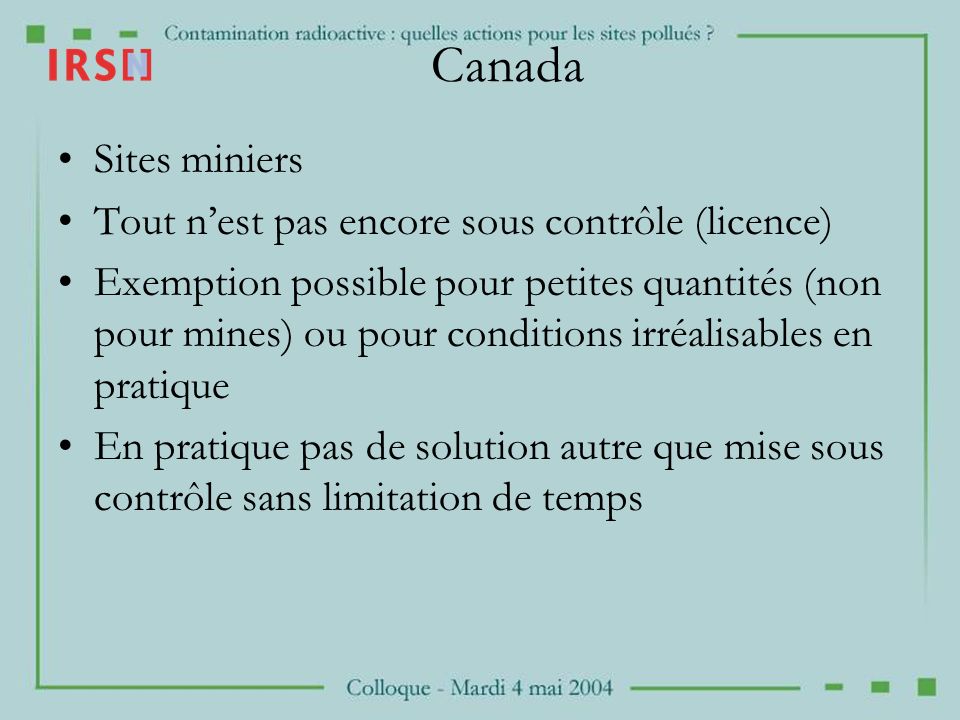 Canada Sites miniers Tout n’est pas encore sous contrôle (licence)