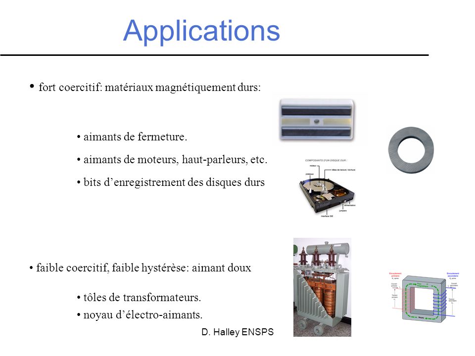 Applications fort coercitif: matériaux magnétiquement durs: