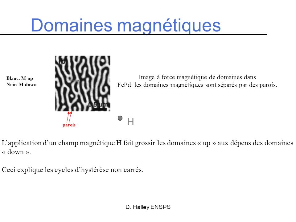 Domaines magnétiques H