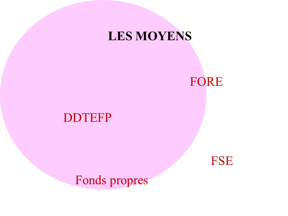 LES MOYENS FORE DDTEFP FSE Fonds propres