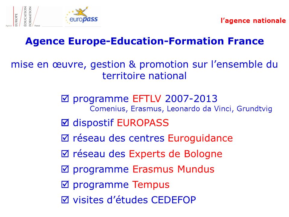 Agence Europe-Education-Formation France