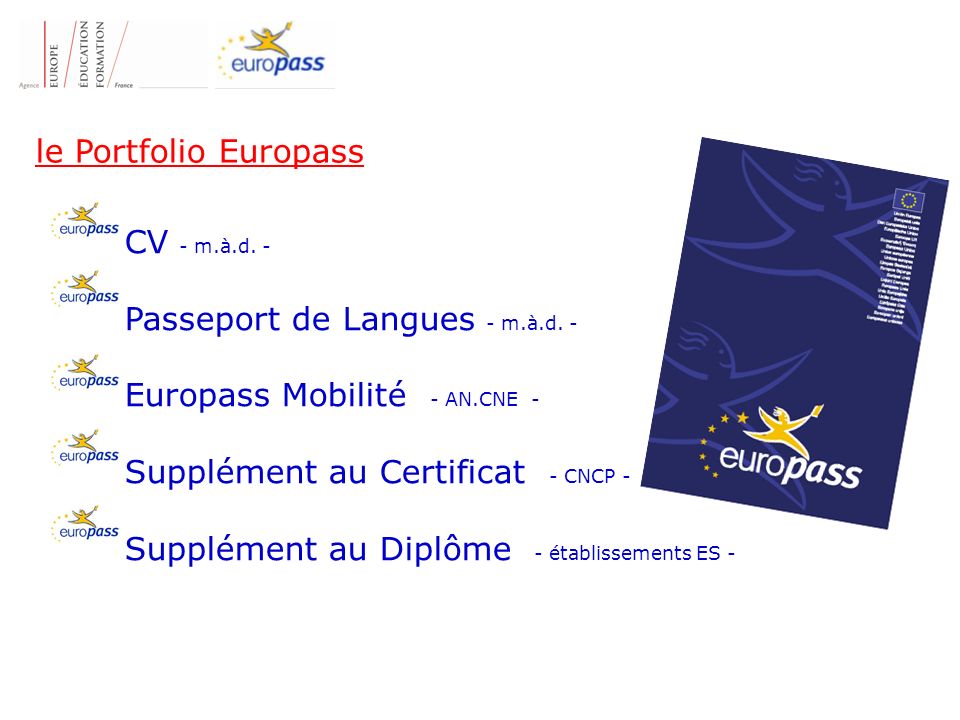 Passeport de Langues - m.à.d. - Europass Mobilité - AN.CNE -