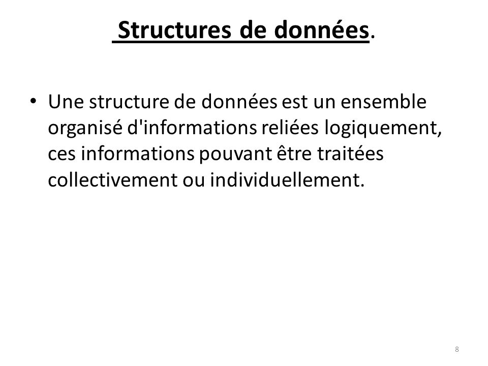 Structures de données.